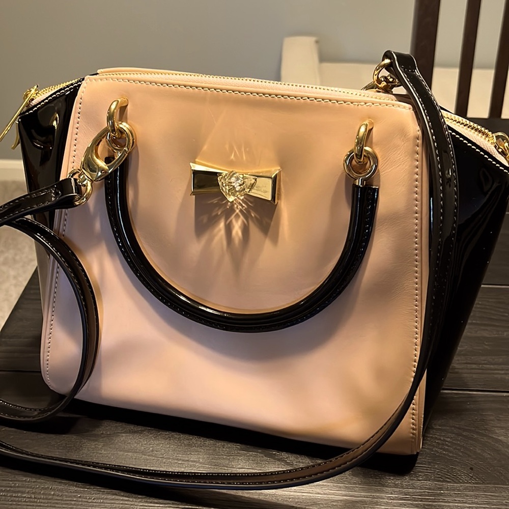 Ted Baker Petra Bow Nude Pink and Black Tote EUC